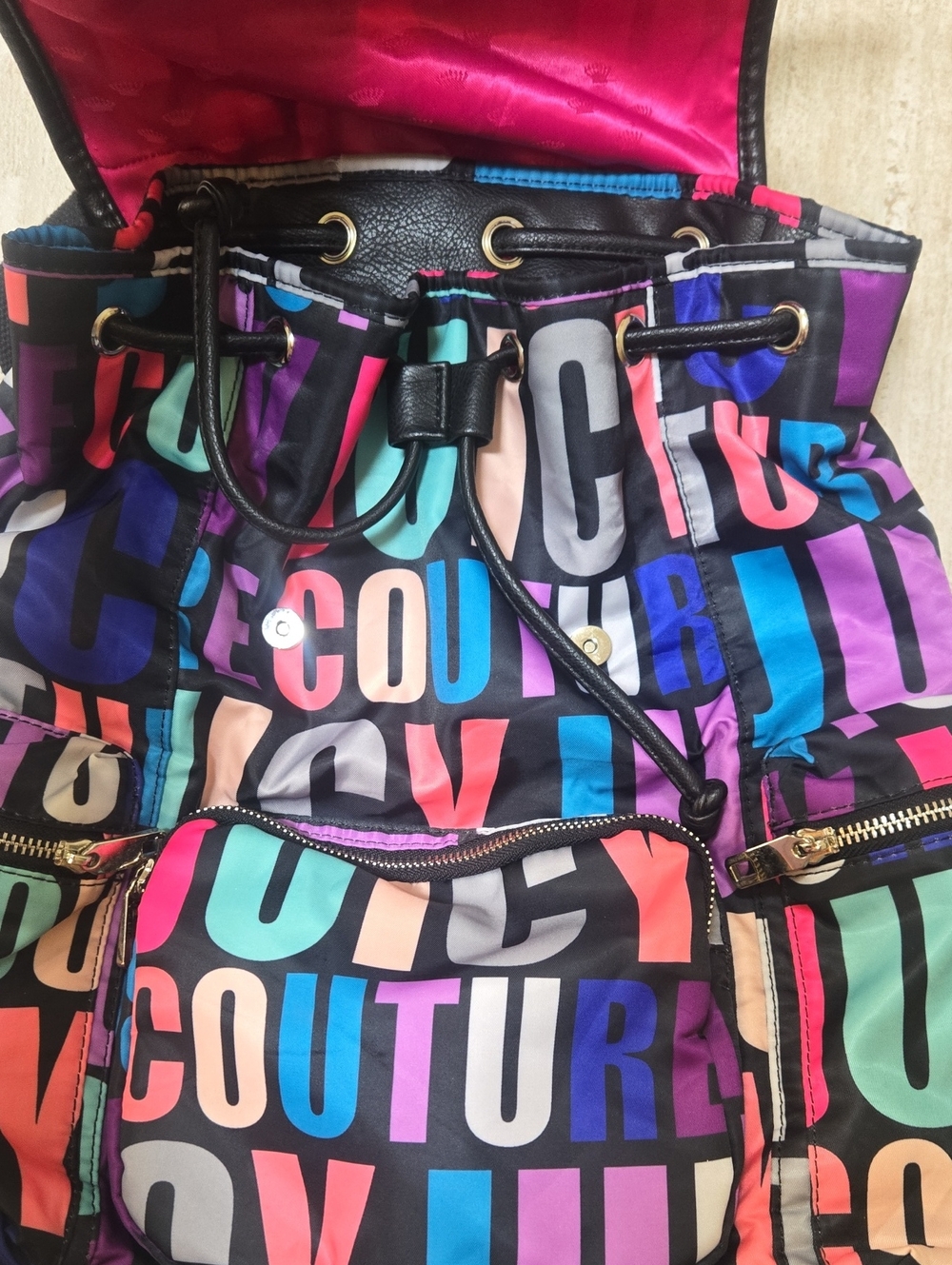 Juicy Couture Multi-Color Signature Multi-Zipper Backpack - Picture 2 of 10